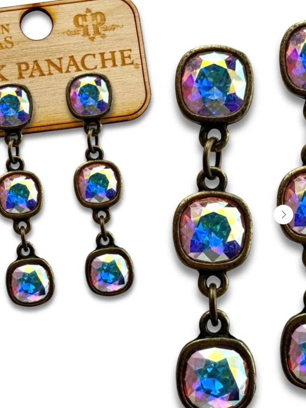 Triple Drop Earrings - Bronze